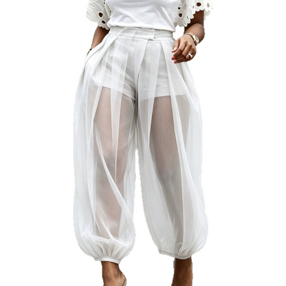 Women's Mesh Panel Lantern Pants