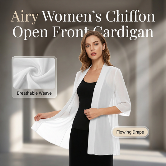 🏆🎁✨Women's Chiffon Open Front Cardigan Loose