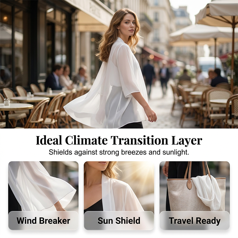 🏆🎁✨Women's Chiffon Open Front Cardigan Loose