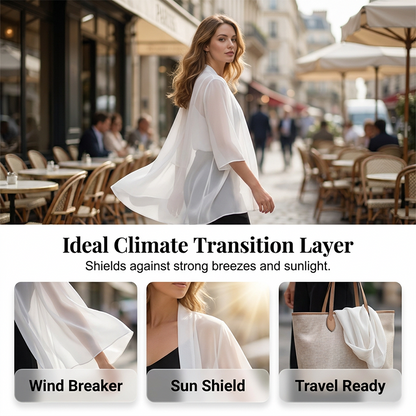 🏆🎁✨Women's Chiffon Open Front Cardigan Loose