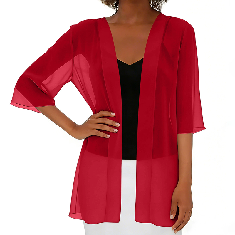 🏆🎁✨Women's Chiffon Open Front Cardigan Loose