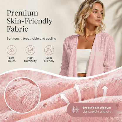 Women's Casual Textured Open Front Cardigan
