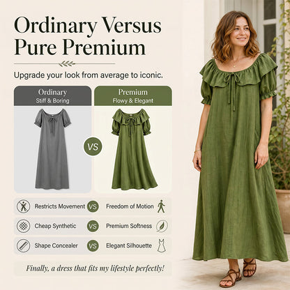 Women's Bohemian Ruffle Neck Maxi Dress