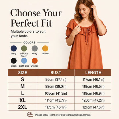 Women's Bohemian Ruffle Neck Maxi Dress