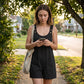 Women's Relaxed-Fit Casual Short Overalls