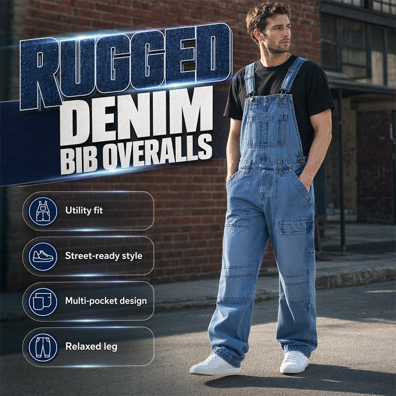 Men's Classic Fit Denim Overalls