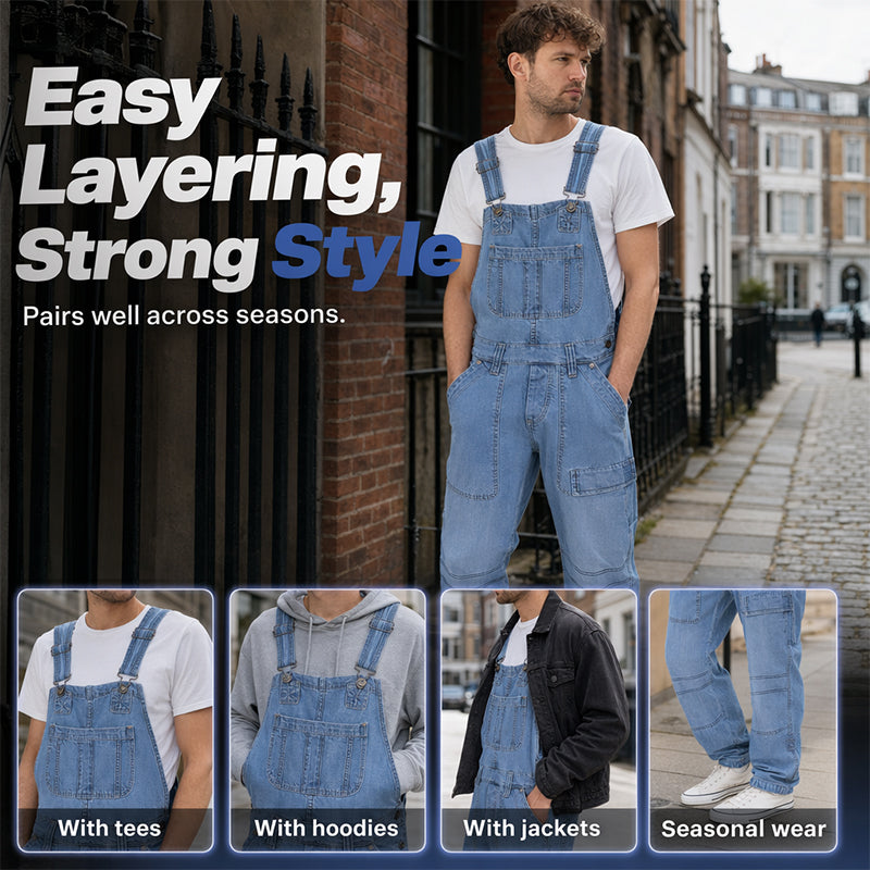 Men's Classic Fit Denim Overalls