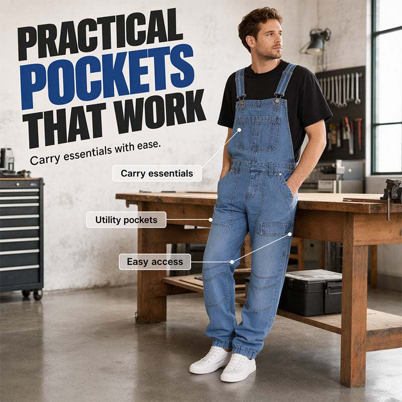 Men's Classic Fit Denim Overalls