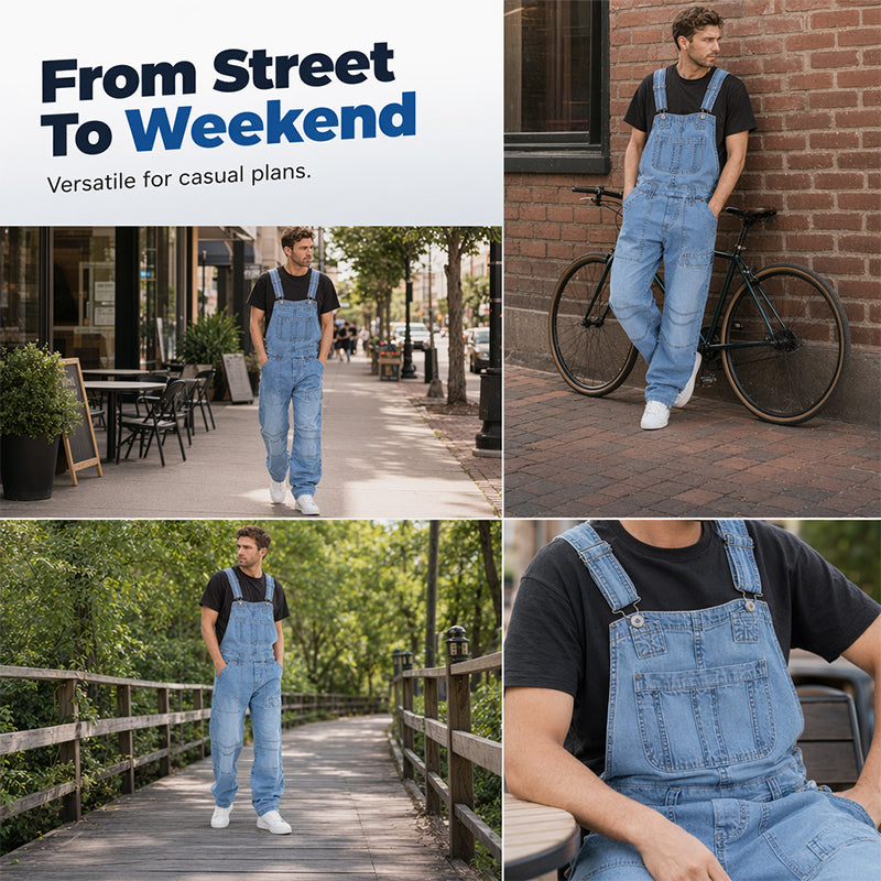 Men's Classic Fit Denim Overalls