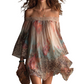 Women’s Off-Shoulder Floral Leopard Print Mini Dress