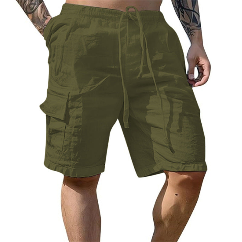 Men's Cotton Linen Multi-Pocket Breathable Shorts