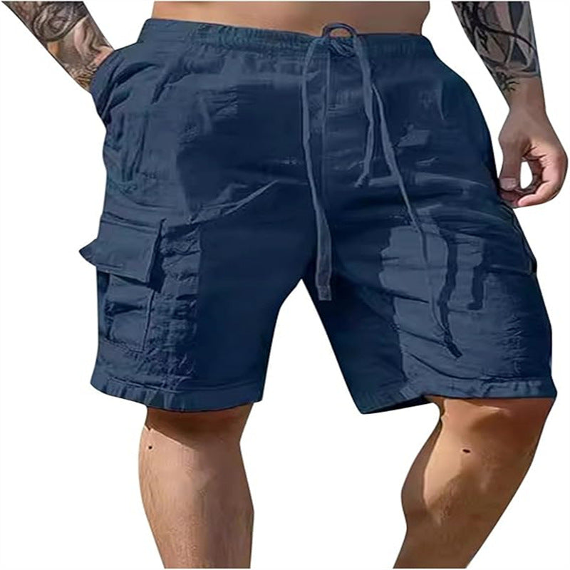 Men's Cotton Linen Multi-Pocket Breathable Shorts