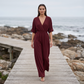 ⏳Limited-time 50% off⏰Women's Elegant V-Neck Wide-Leg Jumpsuit👚👖
