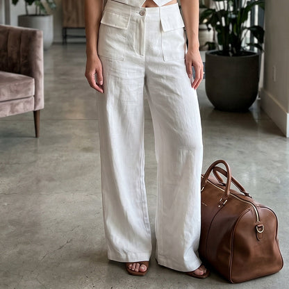 Women's Casual Cotton Linen Loose-Fitting Pants