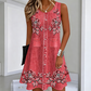 Women's Sleeveless Floral Button Down Dress