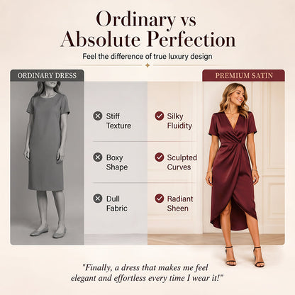 🔥New Arrivals & Special Offers-Women's Short Sleeve V-Neck Asymmetrical Wrap Dress