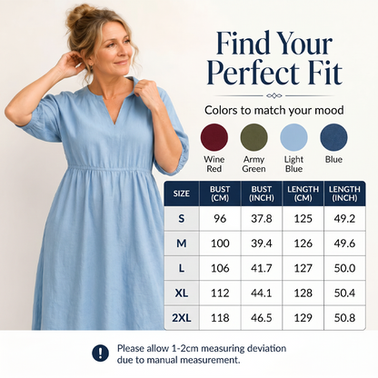 Women's Casual V-Neck Maxi Dress with Pockets