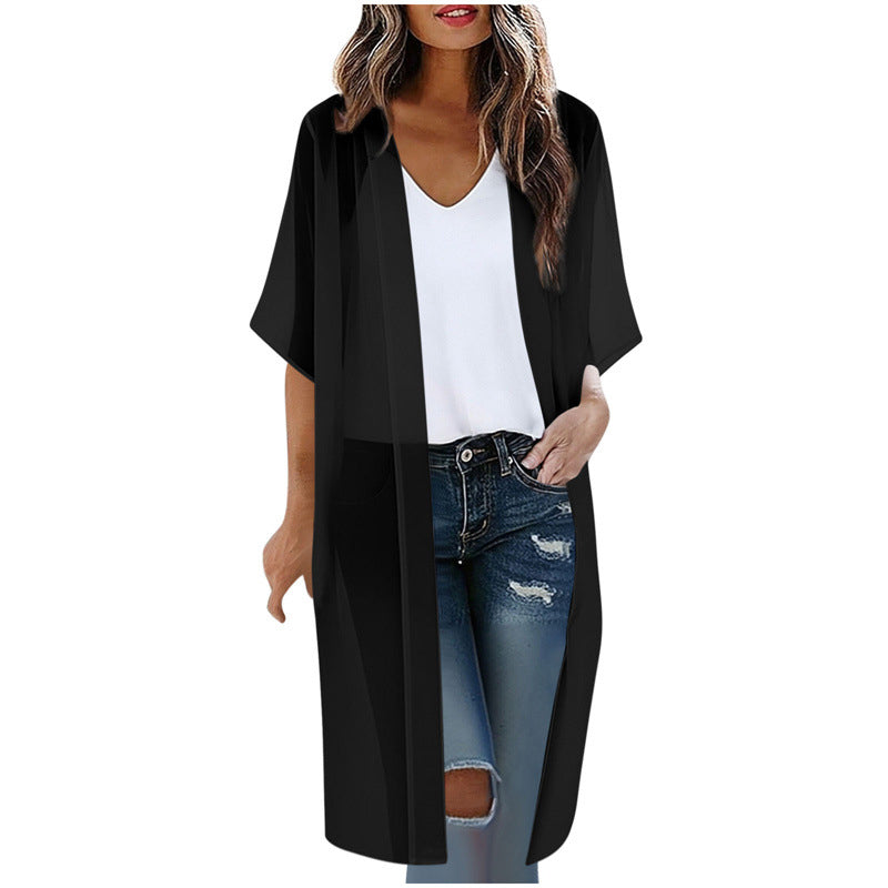 Women's Loose Solid Color Cover-Up Dress with Square Neck and Bow-Knot