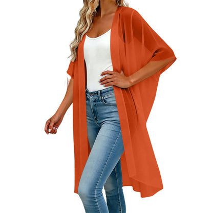 Women's Loose Solid Color Cover-Up Dress with Square Neck and Bow-Knot