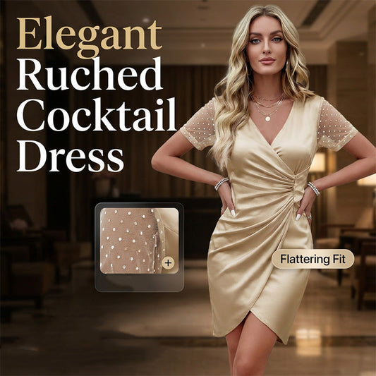 Women's V-Neck High Waist Cocktail Dress