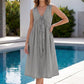 Women's Sleeveless Lace Trim V-Neck Dress
