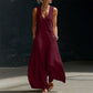 Women's Sleeveless V-Neck Jumpsuit with Pockets