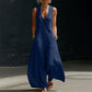 Women's Sleeveless V-Neck Jumpsuit with Pockets