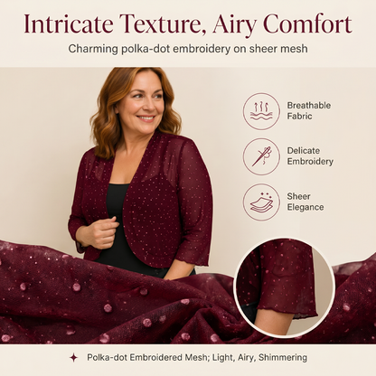 Women's Shimmer Mesh Open-Front Cardigan