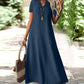 Women's Short Sleeve V-Neck Maxi Dress