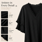 Women's V-Neck Tassel Loose-Fit Midi Dress
