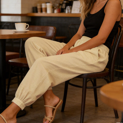 Women's Casual Solid Color Ankle-Cuffed Pants