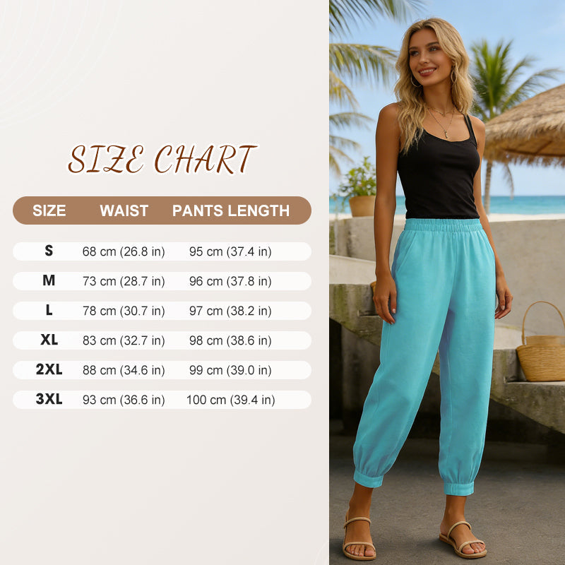 Women's Casual Solid Color Ankle-Cuffed Pants