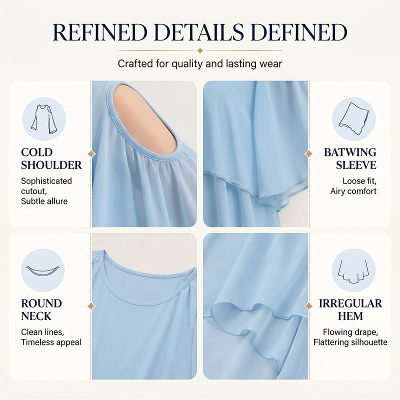 Women's Summer Cold Shoulder Ruffle Top