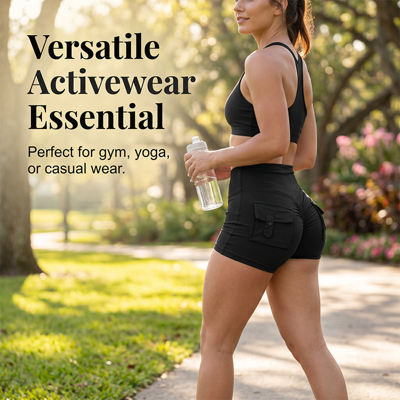 Women Scrunch Butt Athletic Shorts Gym Yoga Cargo Pants