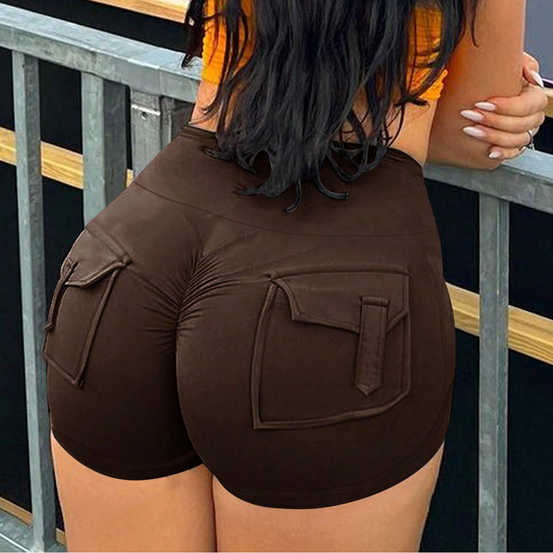 Women Scrunch Butt Athletic Shorts Gym Yoga Cargo Pants