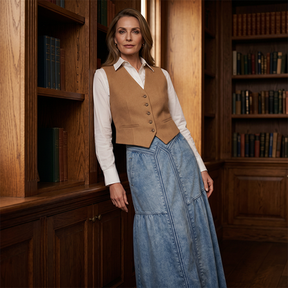 Women Casual Denim Maxi Skirt