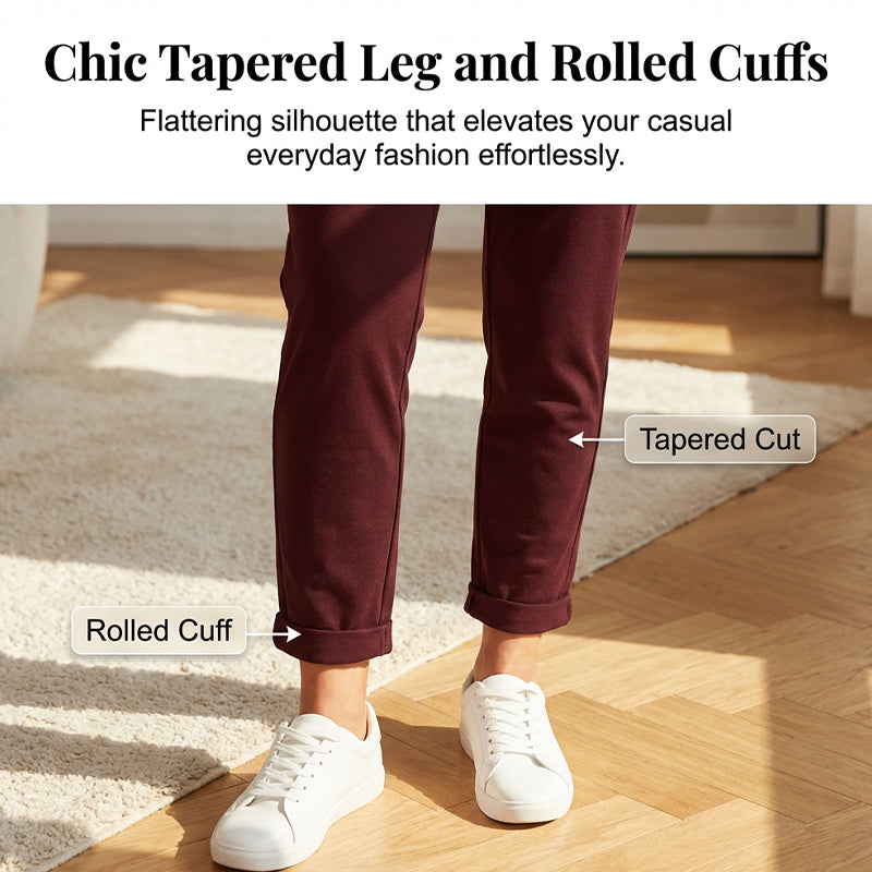 Women's Casual Drawstring Tapered Pants
