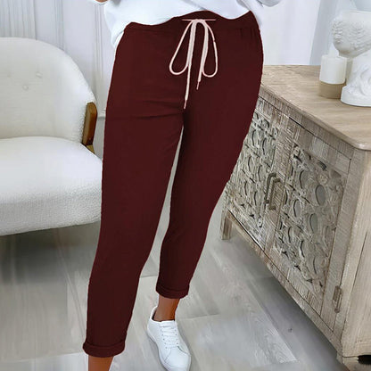 Women's Casual Drawstring Tapered Pants