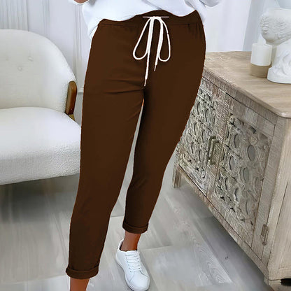 Women's Casual Drawstring Tapered Pants