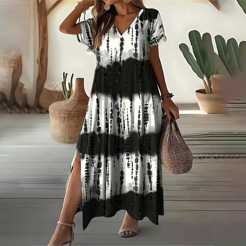 🏖️🌸Summer Hot Sale 60% OFF💃Women’s Causal V-Neck Gradient Dress
