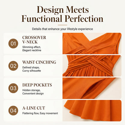 Women's Sleeveless V-Neck Twisted Dress