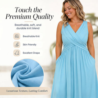 Women's Sleeveless V-Neck Twisted Dress