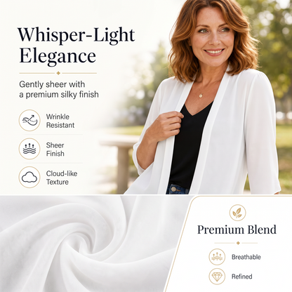 Women's Lightweight Open Front Chiffon Cardigan