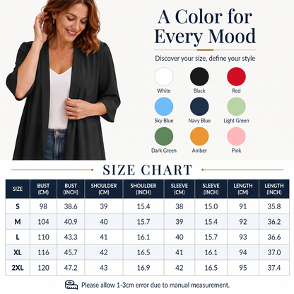 Women's Lightweight Open Front Chiffon Cardigan