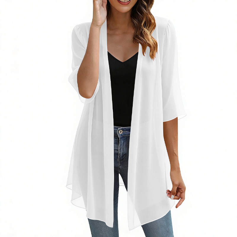 Women's Lightweight Open Front Chiffon Cardigan