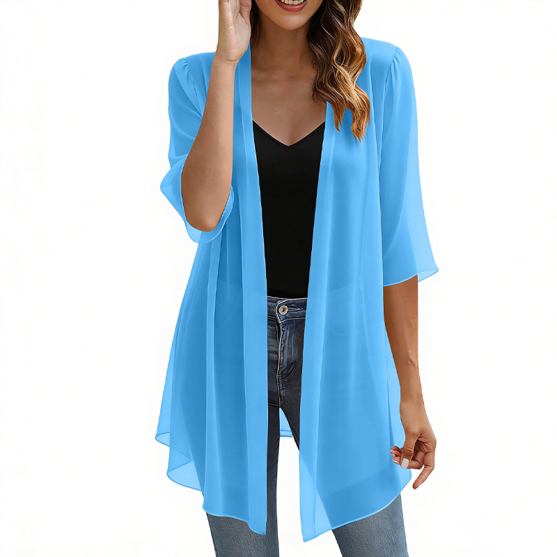 Women's Lightweight Open Front Chiffon Cardigan