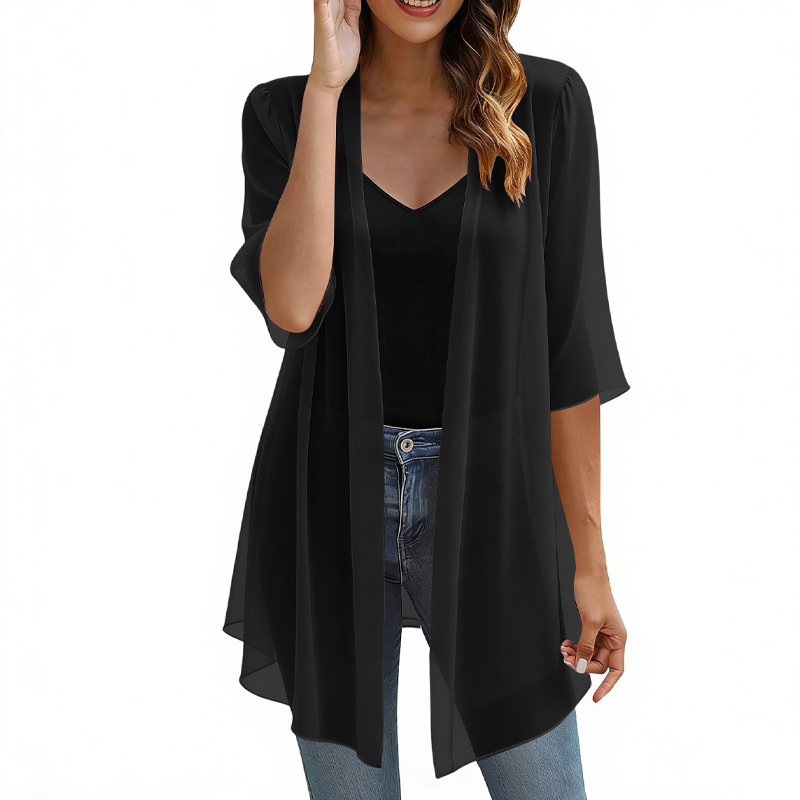 Women's Lightweight Open Front Chiffon Cardigan