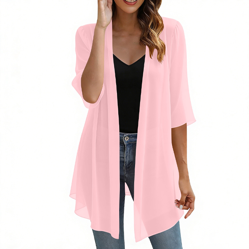 Women's Lightweight Open Front Chiffon Cardigan