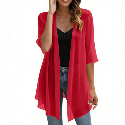 Women's Lightweight Open Front Chiffon Cardigan