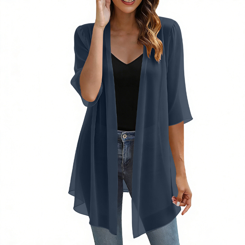 Women's Lightweight Open Front Chiffon Cardigan